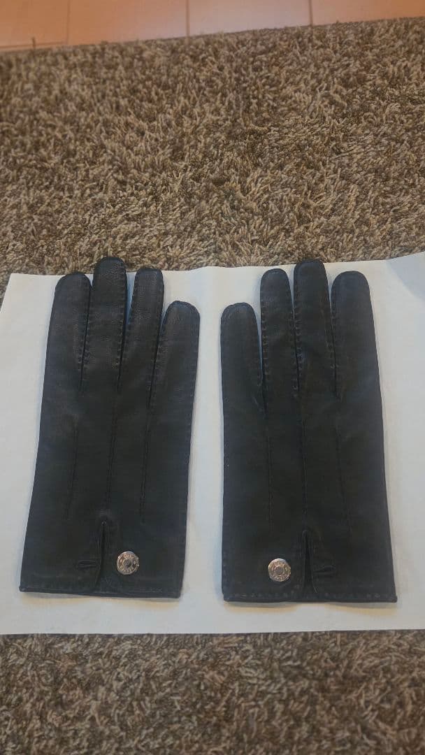 未使用エルメス　メンズレザー手袋8½ 楽天市場】エルメス メンズグローブ ブラック ディアスキン カシミア