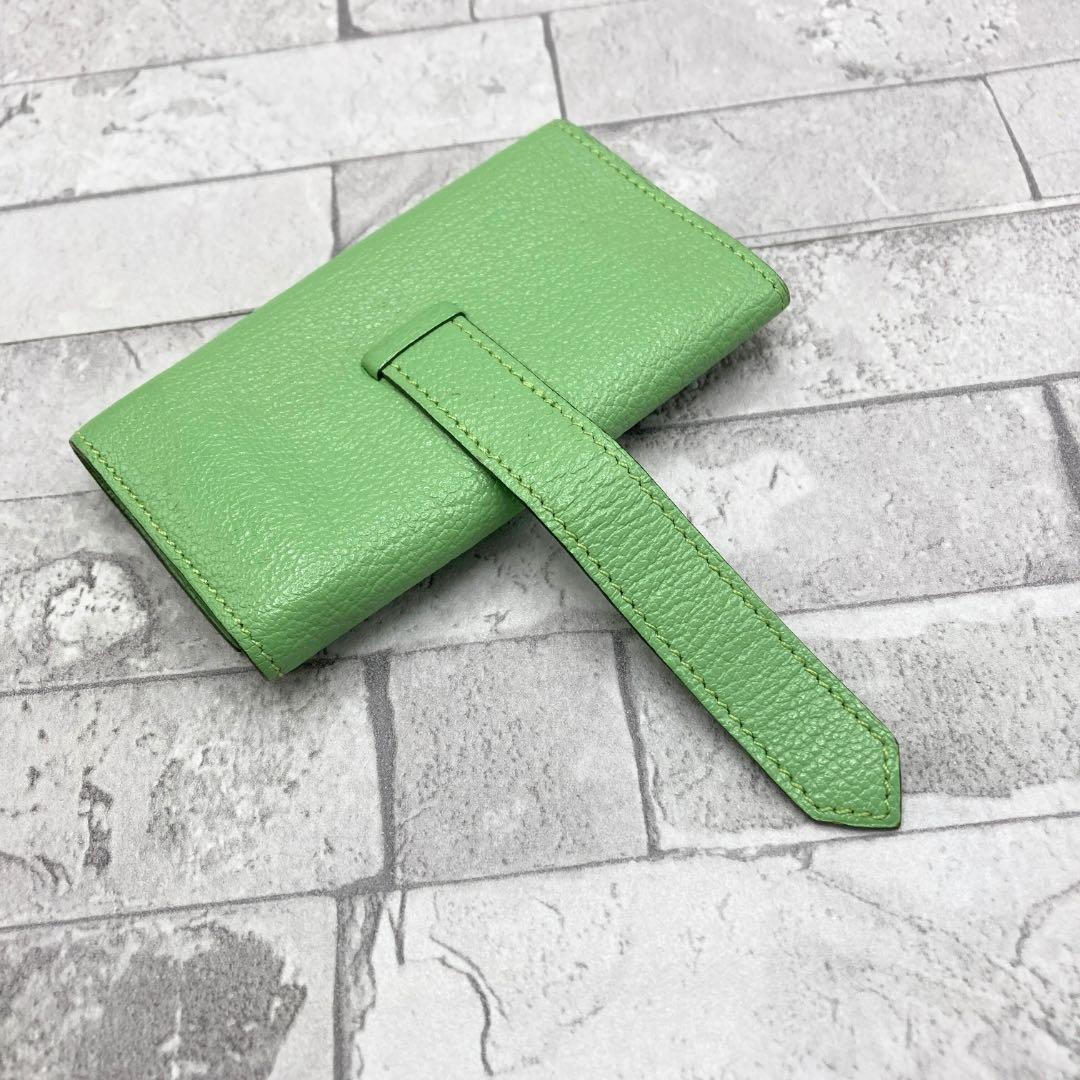 エルメス べアン キーケース4連　シェーブル　グリーン ブランド レザー　Y刻