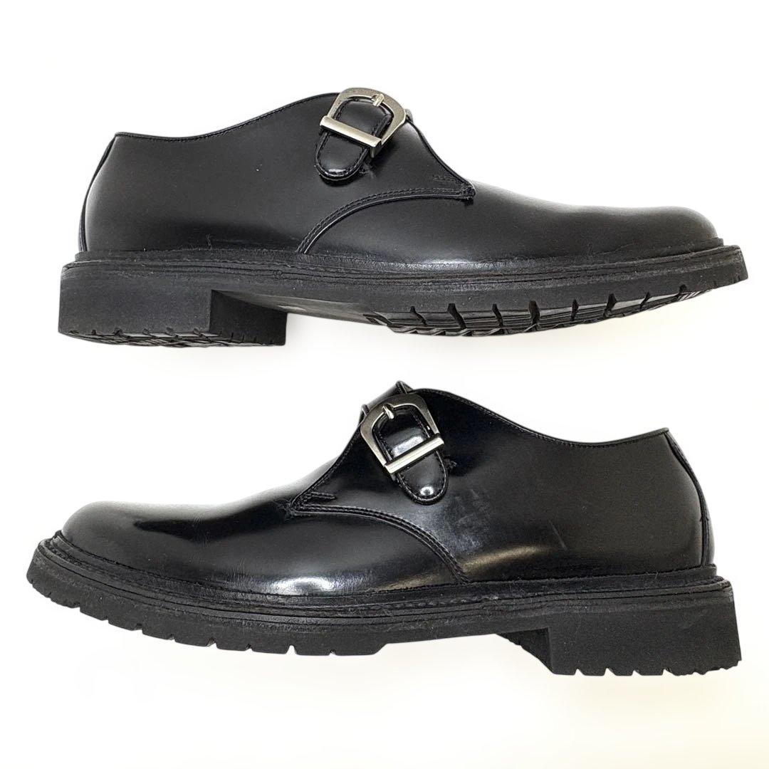 美品 REGAL リーガル シングルモンク プレーントゥ ブラック 25.5cm