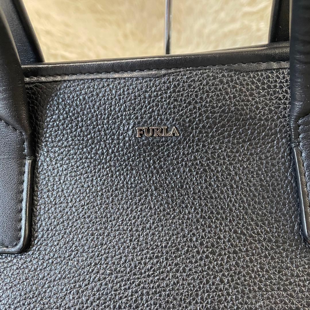 フルラ 手提げバッグ ビジネスバック ブラック シボ革 FURLA