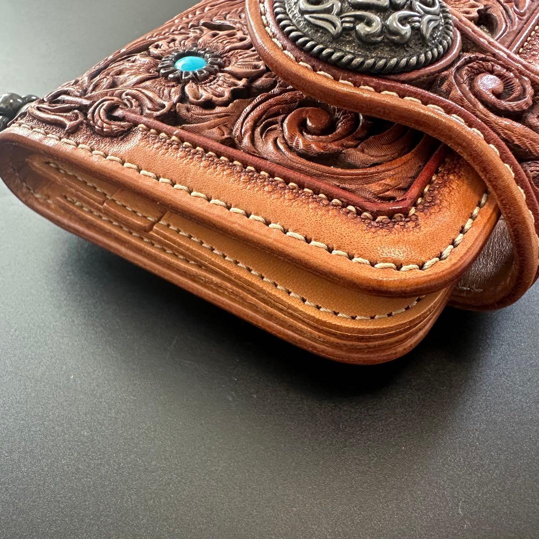 FUNNY 窪田クラフト ターコイズ カービングウォレット - メルカリ