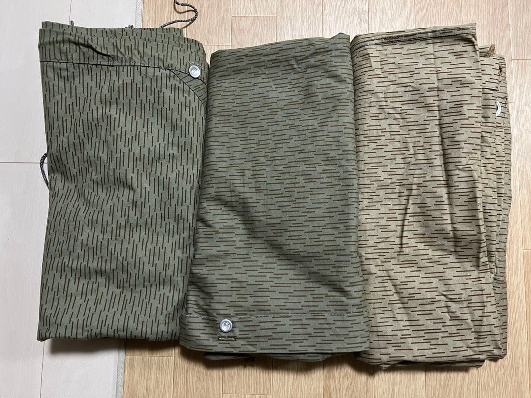 ［軍幕］東ドイツ軍　レインドロップカモポンチョテント ミリタリー用品買取】ポーランドポンチョテント&東ドイツレイン