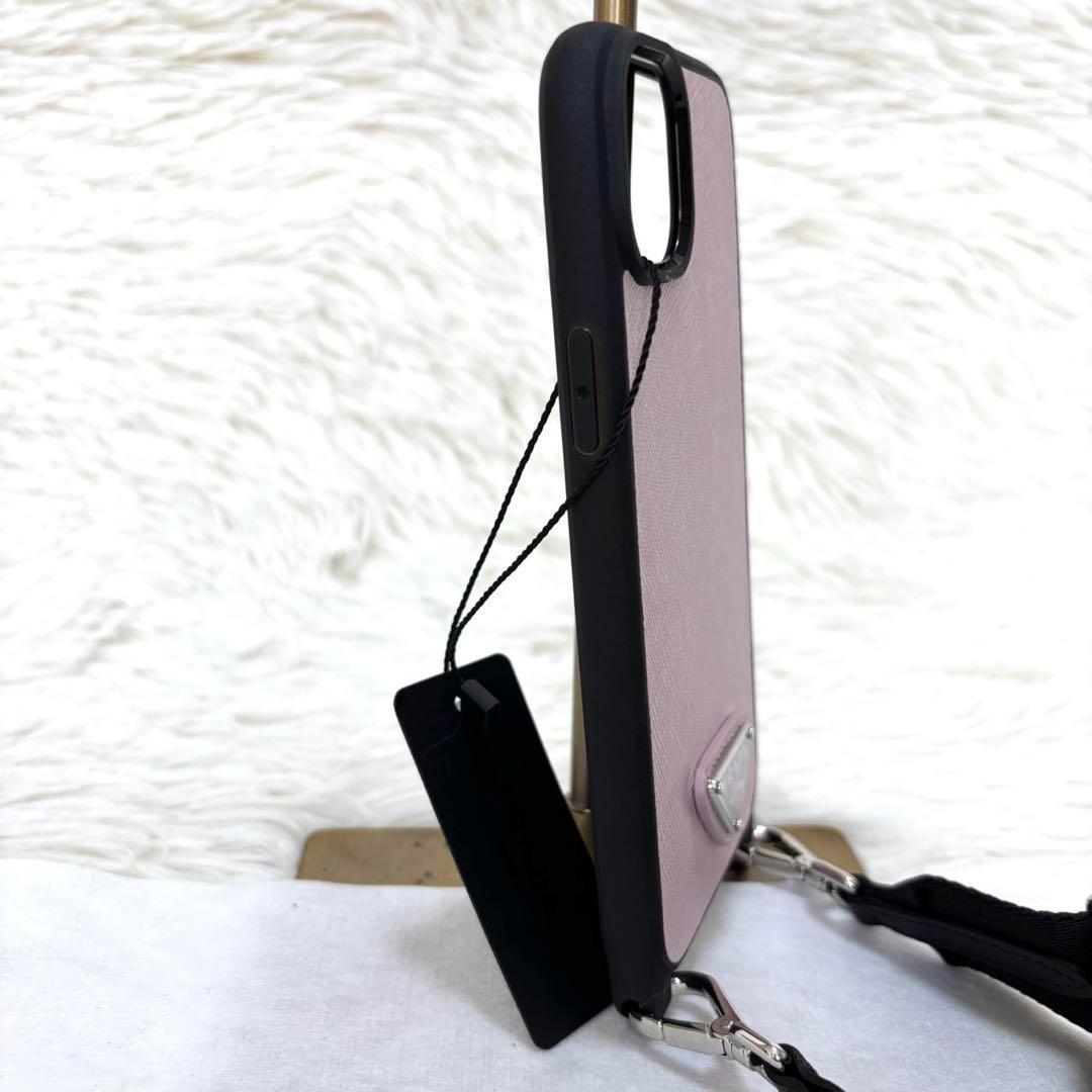 【新品】PRADA iPhone 14 PLUS ケース ストラップ付　ピンク