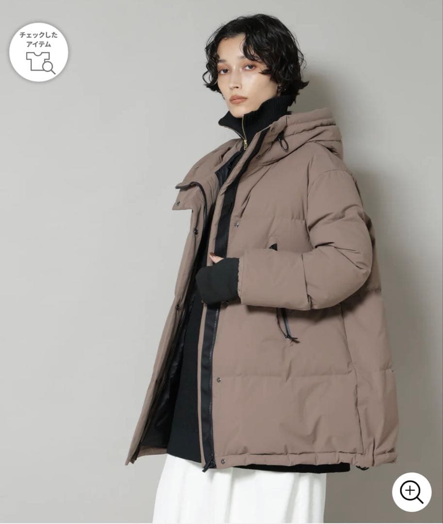 ナノ・ユニバース 「西川ダウン(R)」ソロテックス Aラインダウン モカ M