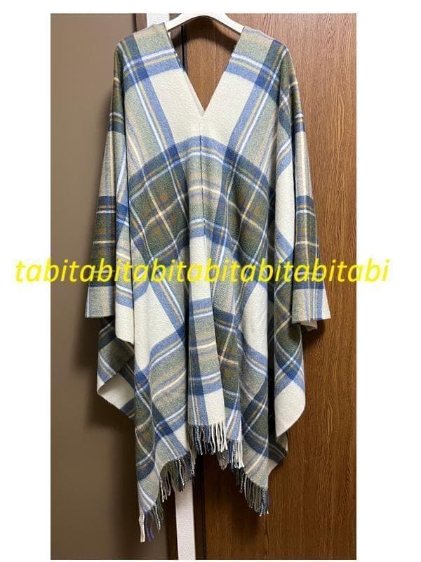 2/10限定値下　レア　cristaseya　カシミヤ　チェック　ポンチョ