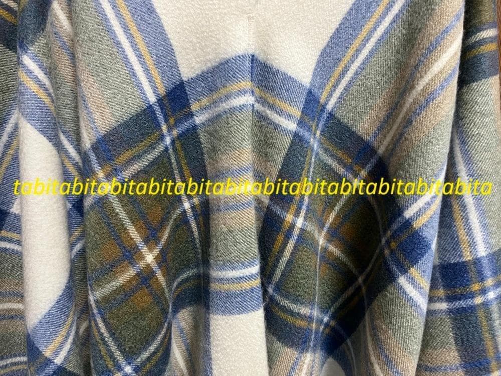 2/10限定値下　レア　cristaseya　カシミヤ　チェック　ポンチョ