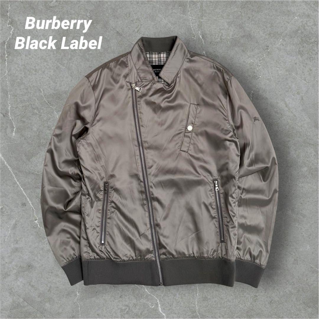 Burberry black label ブルゾン ノバチェック シルバー M - メルカリ