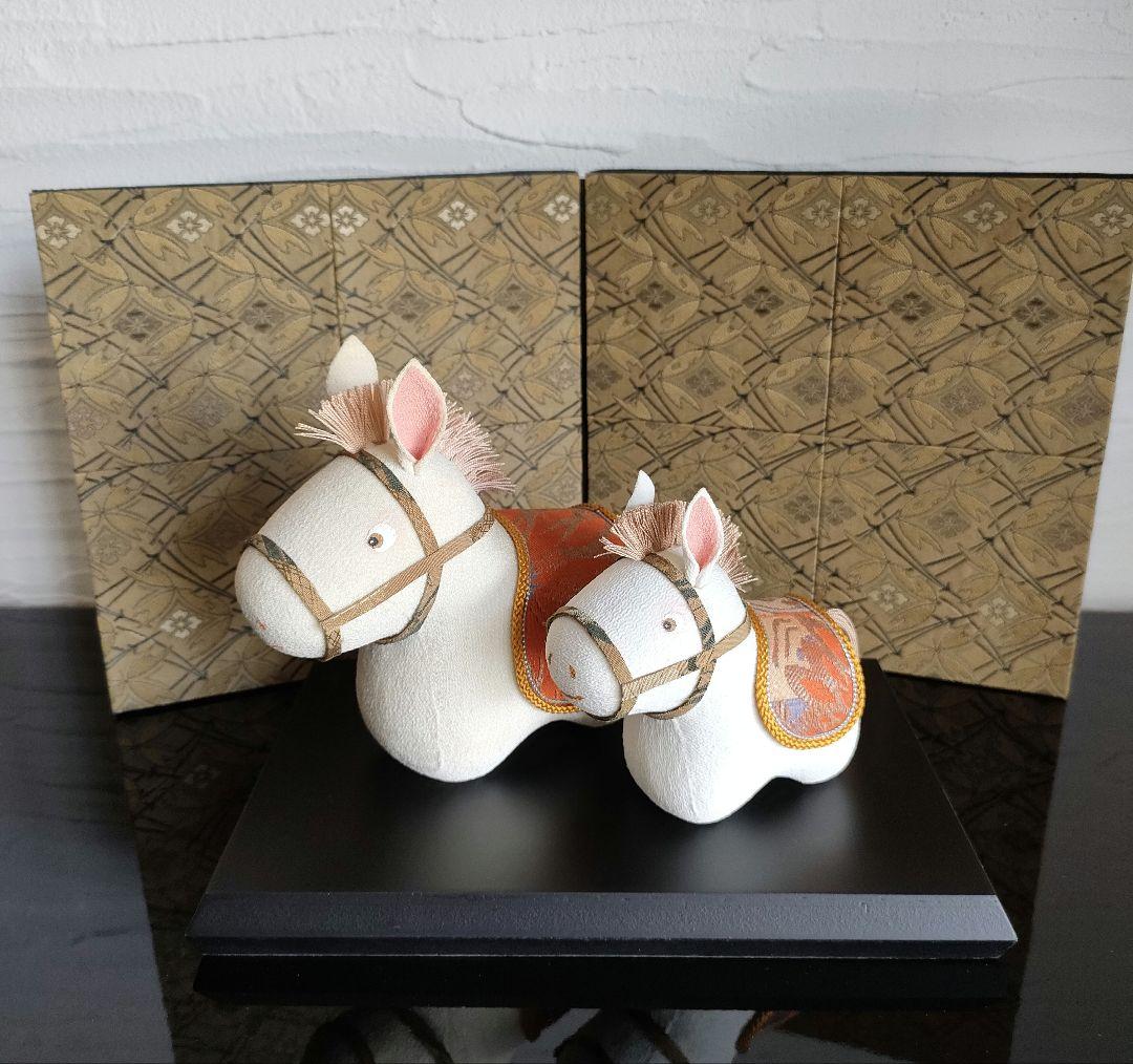 創作人形 午 干支 お正月飾り 縮緬 親子一点物