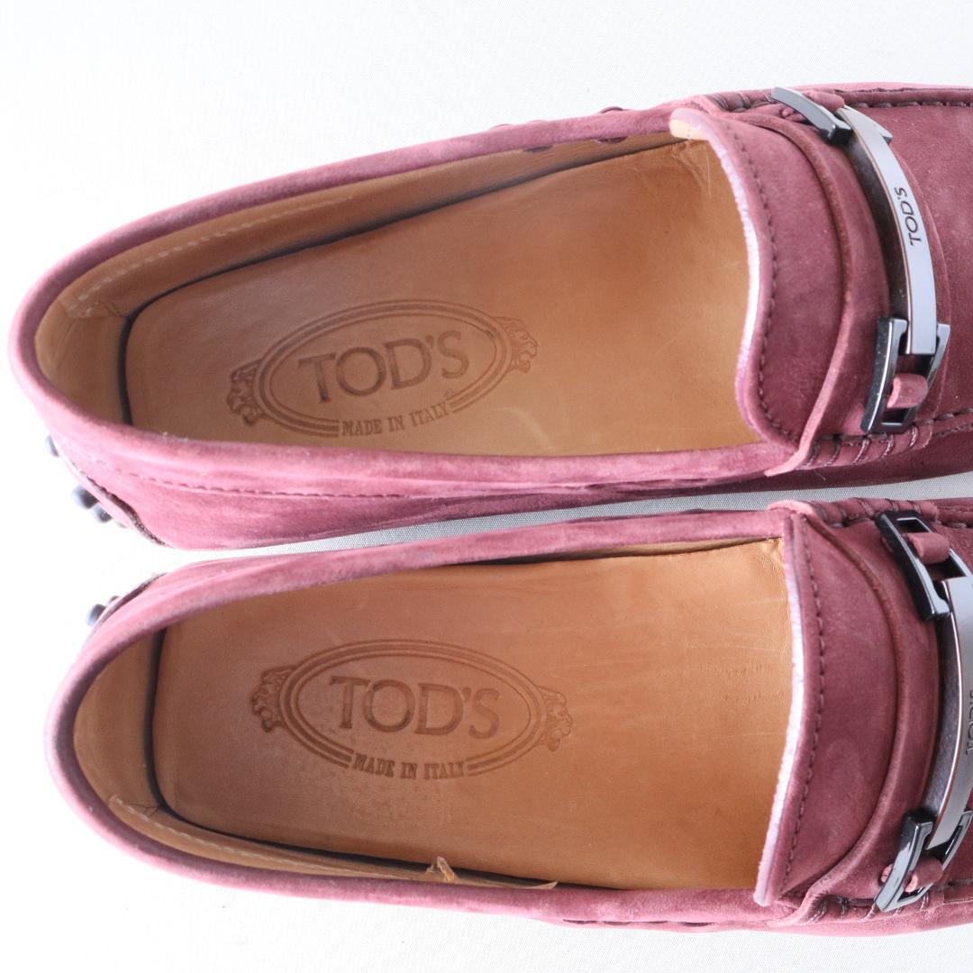 極美品トッズゴンミーニ　ドライビングシューズ　ワインレッド　6.5 25.5cm