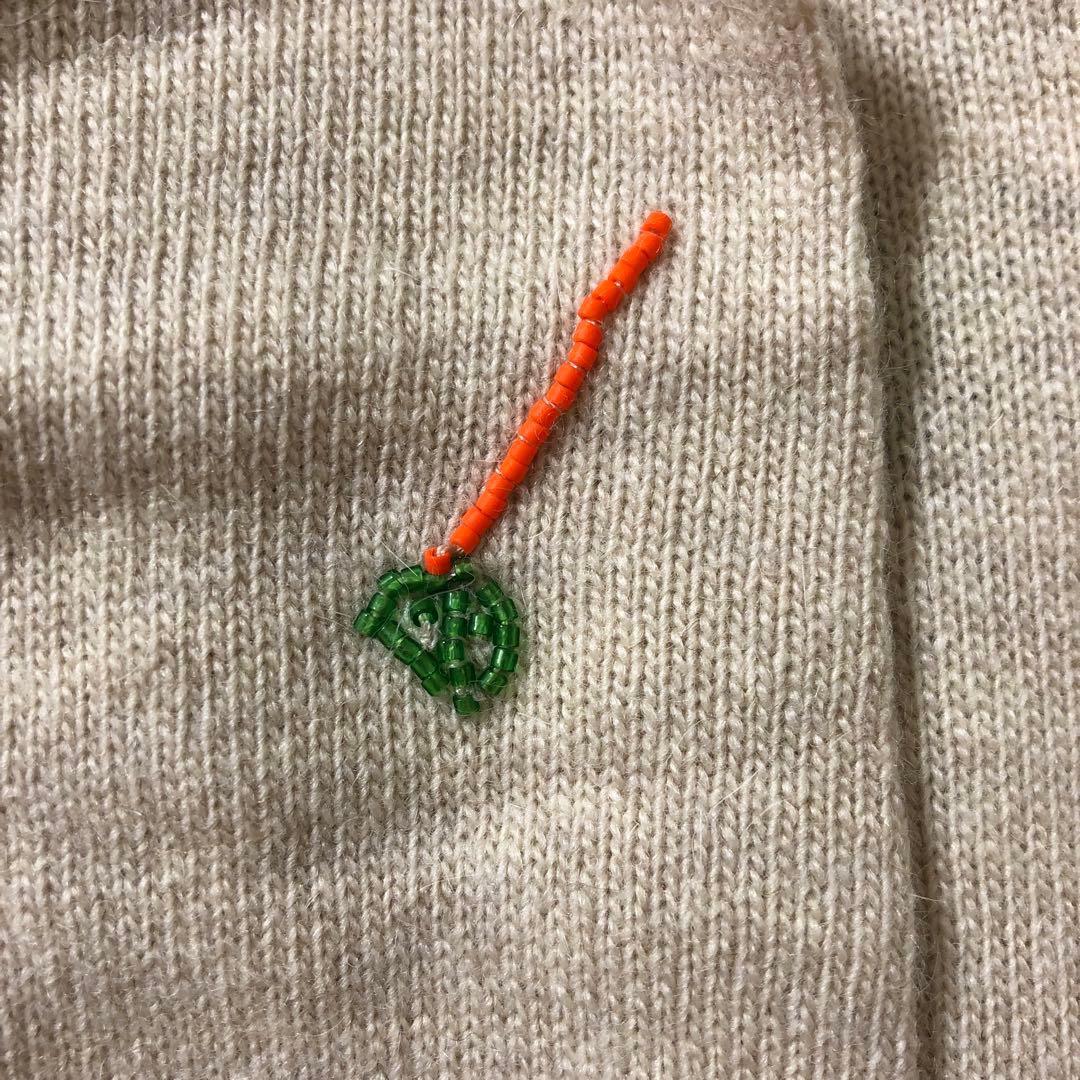 専用新品 TSUMORI CHISATO ビーズ刺繍ニット カシミヤ、アンゴラ混