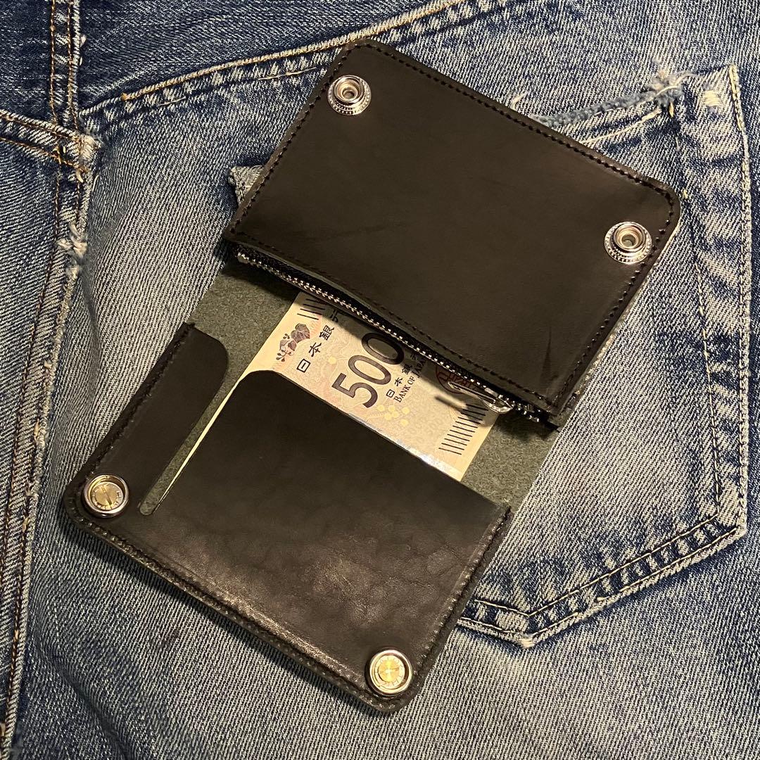 お札が折れない！ミドルトラッカーウォレット アポロコンチョ シルバー