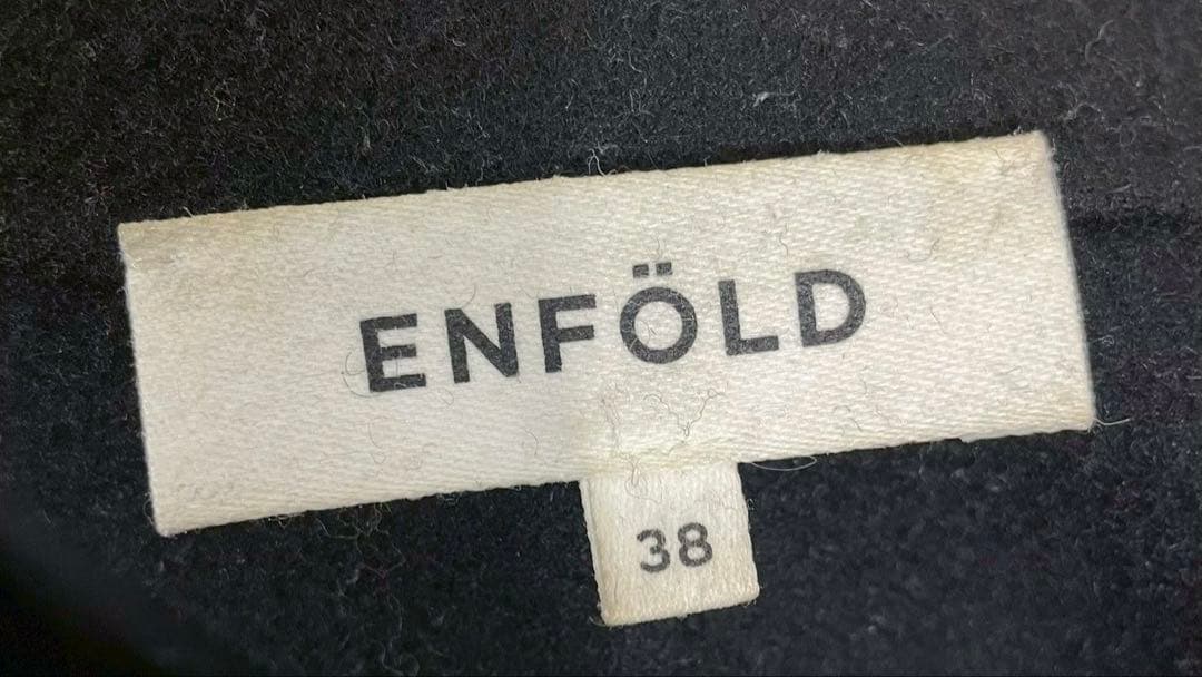 ENFOLDエンフォルド ウールリバーテーラードコート ブラック 38