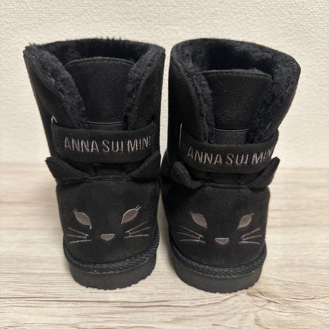 未使用】ANNA SUI MINI 猫耳ブーツ 黒 20cm 箱無し - メルカリ