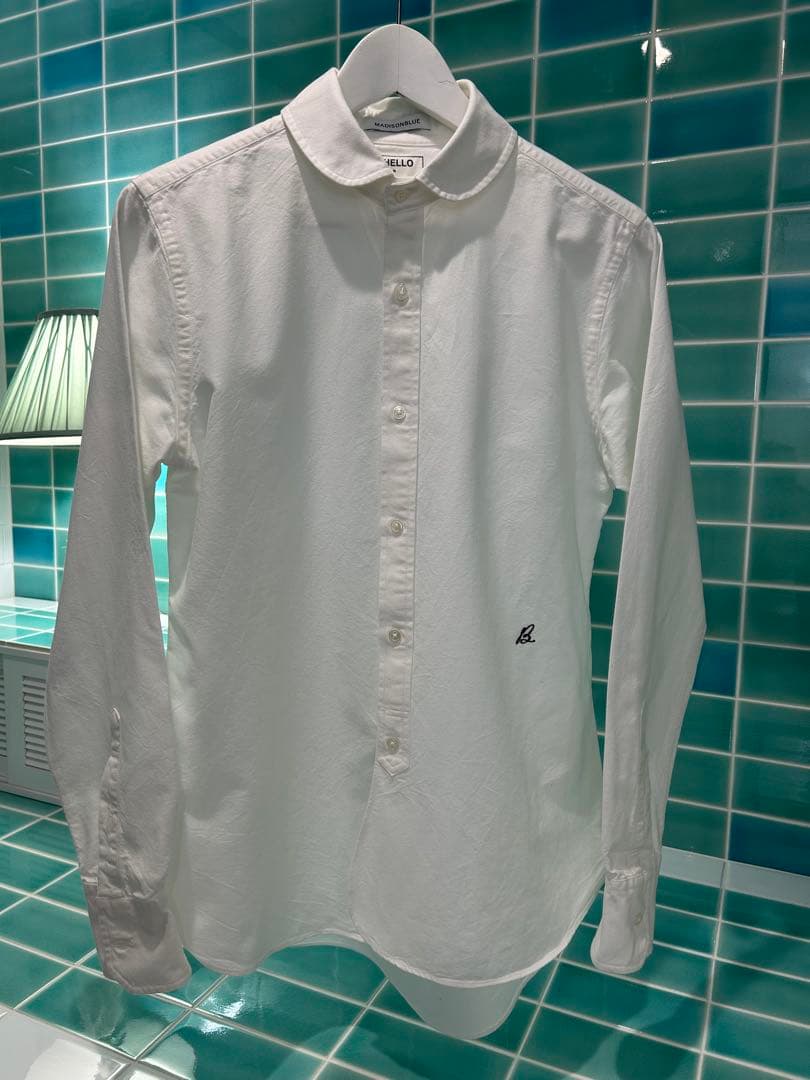 MADISONBLUE ホワイト長袖シャツ 03サイズ　丸襟 MADISONBLUE(マディソンブルー)｜ROUND COLLAR FRILL SH OX ラウンド