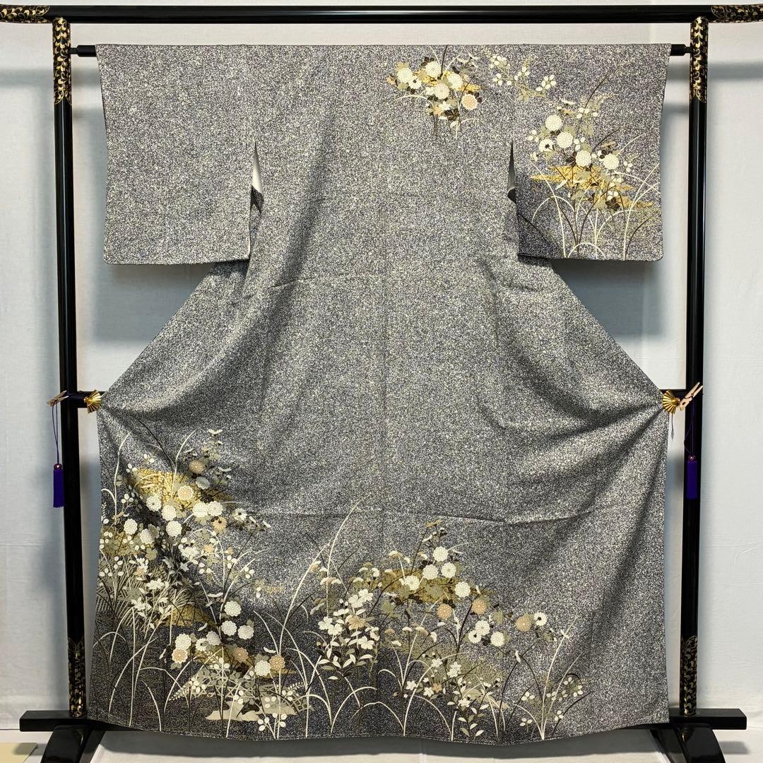 D210 訪問着　叩き染め　花模様　正絹　着物　袷　しつけ糸付き未使用極美品 D311 訪問着 手描き友禅 花模様 正絹 着物 袷 しつけ糸付き未使用極美