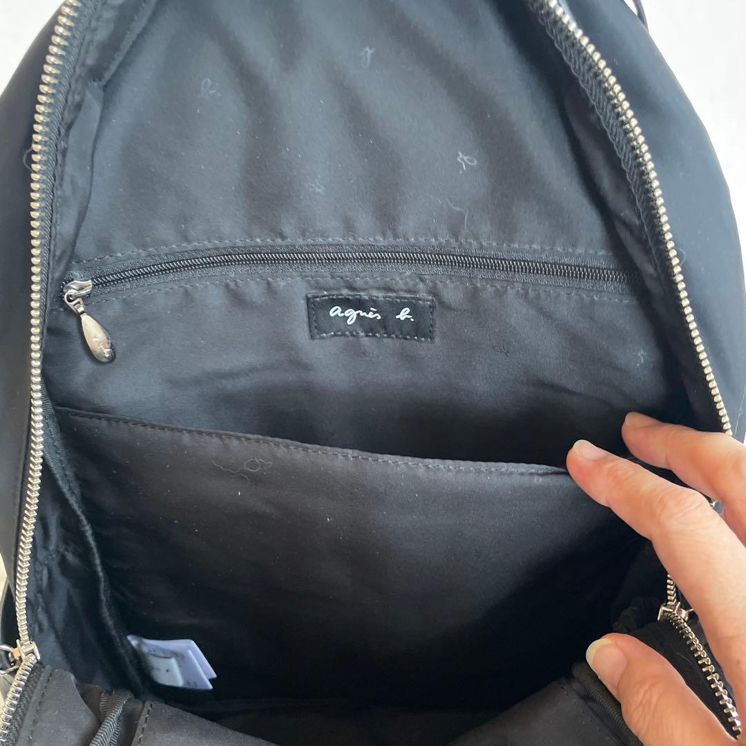 agnes b.＊アニエスベー＊バックパック＊リュック＊ブラック＊チャーム付き