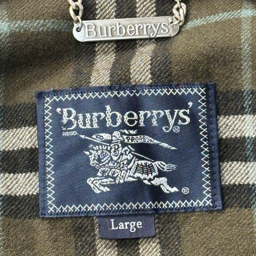 90S バーバリー ウール ハリントンジャケット G9 ホースロゴ オリーブ