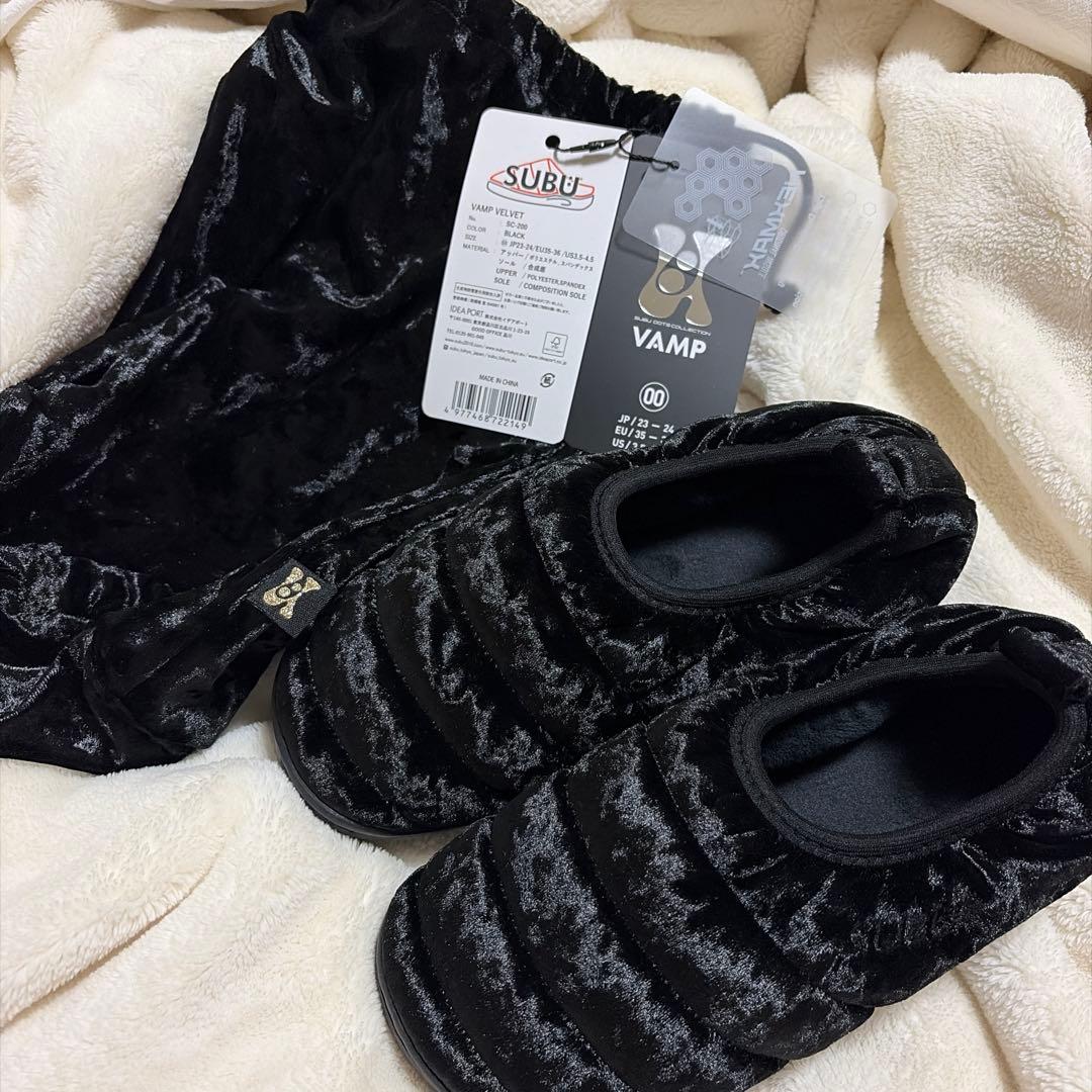 SUBU サンダル ベロア ブラック 23cm〜24cm - メルカリ