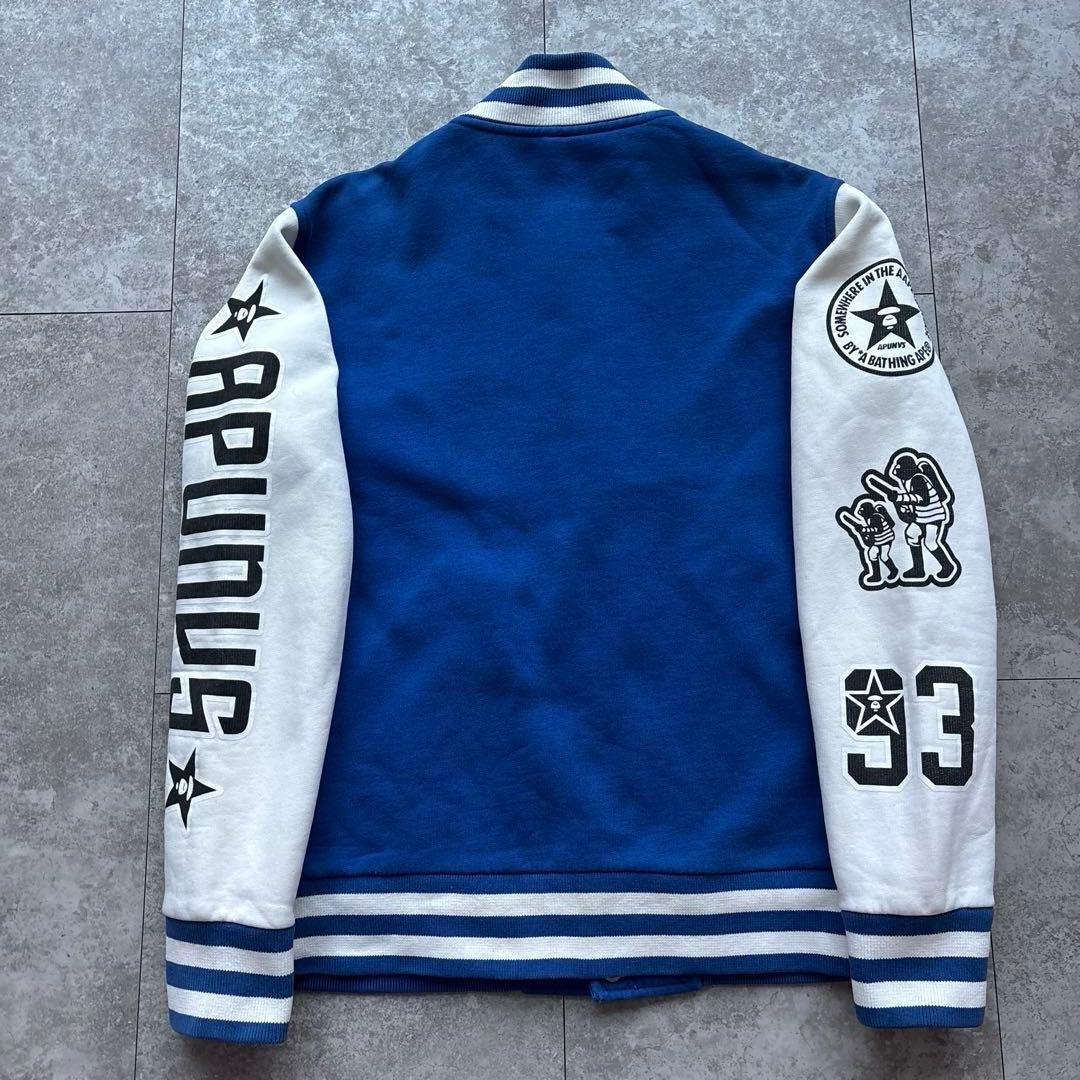 希少】A BATHING APE スタジャン スウェット ブルー M 裏起毛