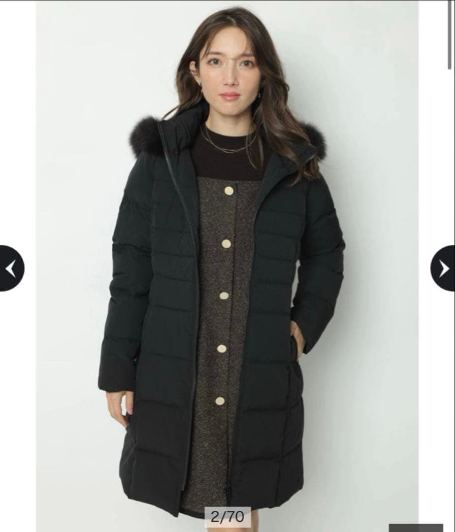 Apuweiser-riche ウエストマークパフィコート ブラック SS