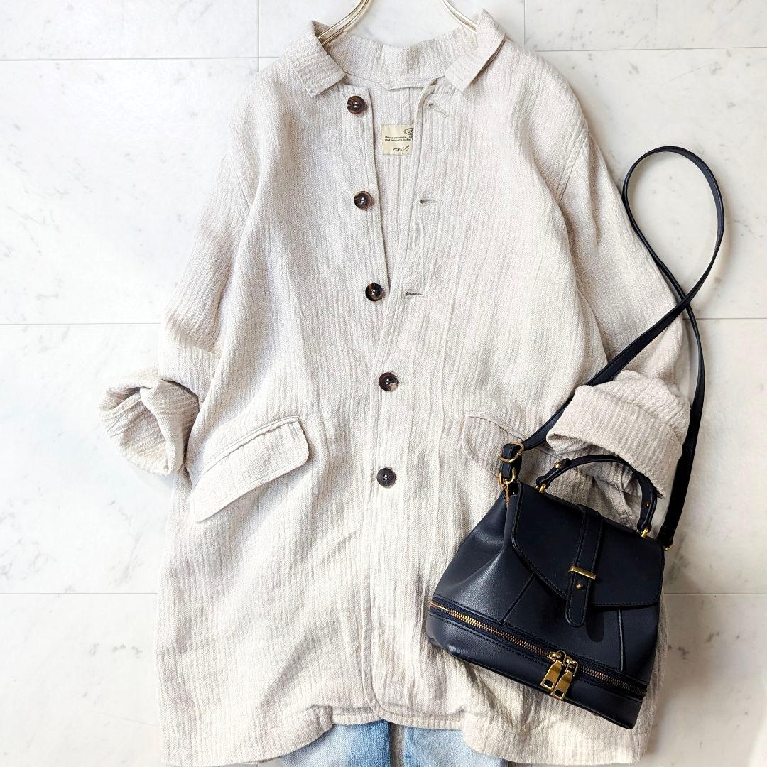 プリスティン グレー フリース風 ボタン付きジャケット