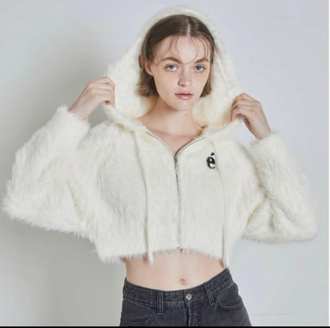 最終価格】epine シャギーニットジッパーフーディ - メルカリ