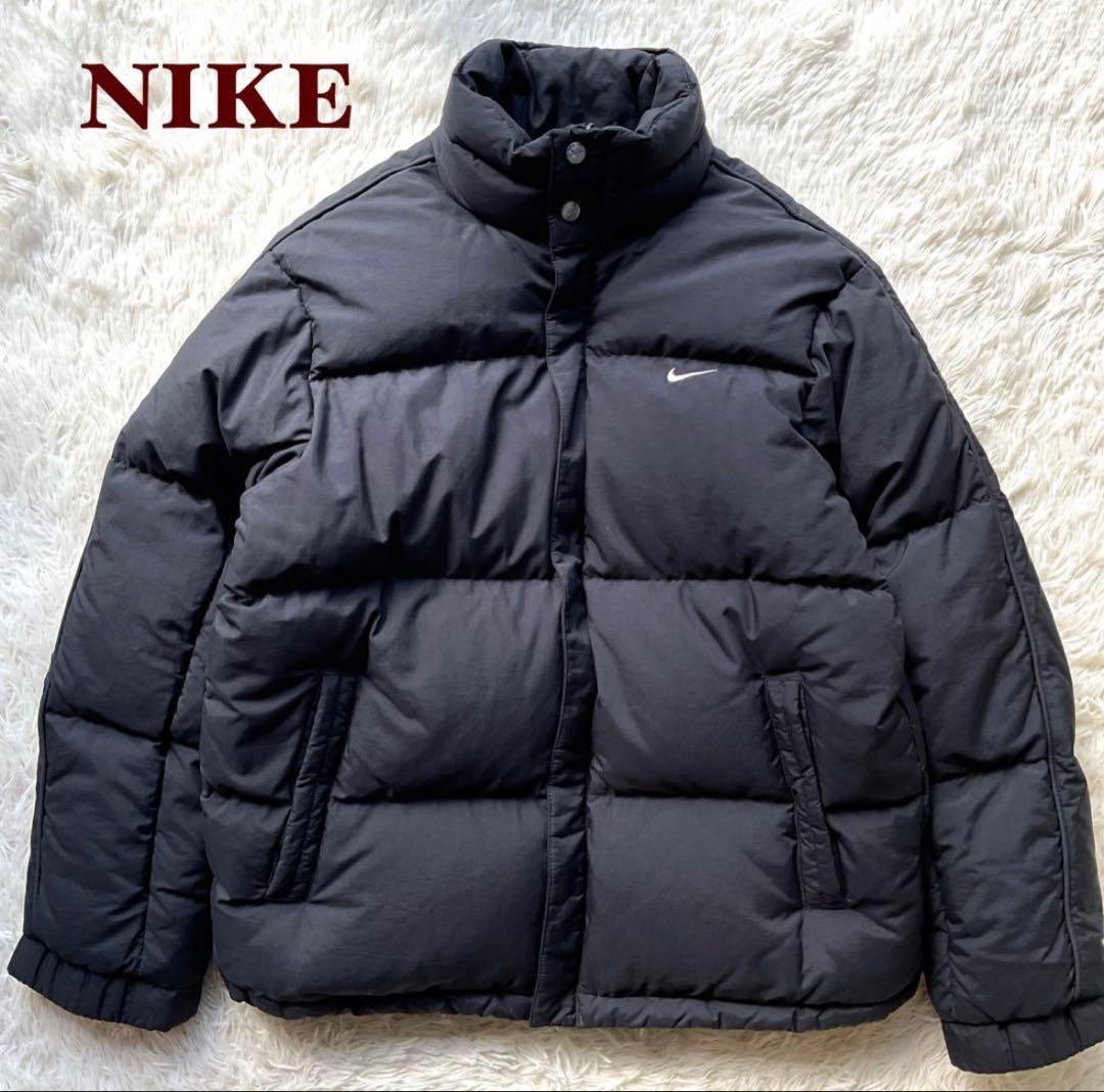 人気✨Old NIKE ナイキ ダウンジャケット 刺繍ロゴ ヌプシ型 L 黒