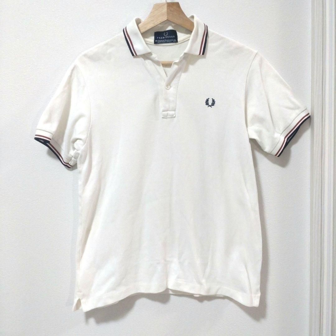 FRED PERRY （フレッドペリー）ホワイト ポロシャツ S - メルカリ