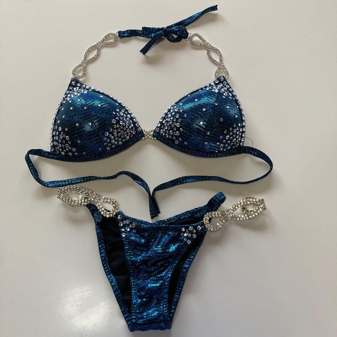 訳あり［ブルー］ビキニ 大会 コンテスト フィットネス FWJ - メルカリ