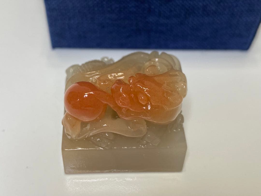 113 ラオス石 田黄 瑞獣 高級印材 印石 落款 書道 篆刻