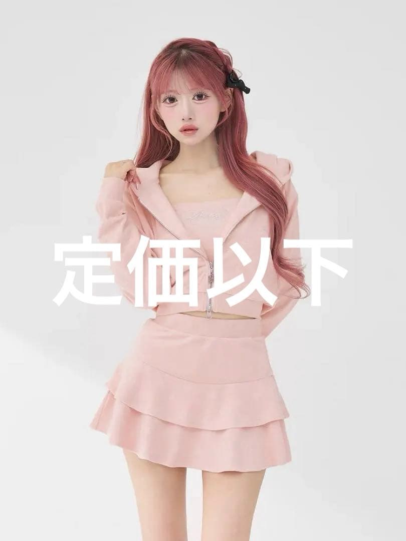 Darich ダーリッチ シグネチャーDRベロアベアトップ&フーディー ピンク