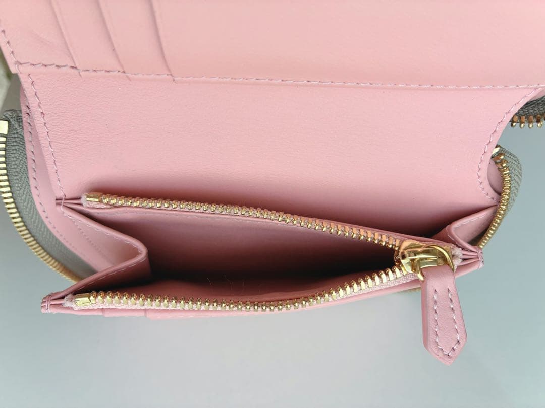 BONAVENTURA ボナベンチュラ 財布 グレージュ × ベイビーピンク