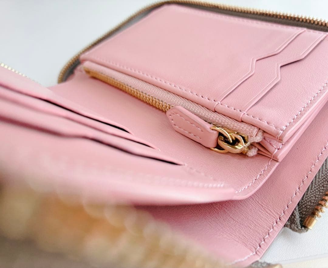 BONAVENTURA ボナベンチュラ 財布 グレージュ × ベイビーピンク