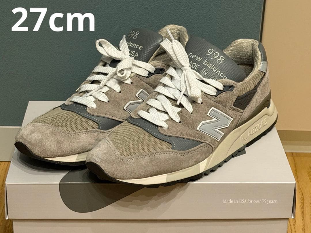 【値下げ】New Balance 998 グレー 27cm New Balance（ニューバランス） 998 スニーカー メンズ レディース D