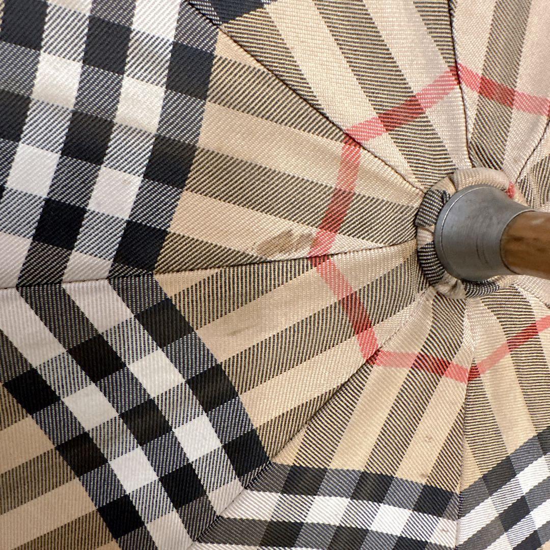 Burberrys ノバチェック 長傘 木製ハンドル ヴィンテージ 雨傘 - メルカリ