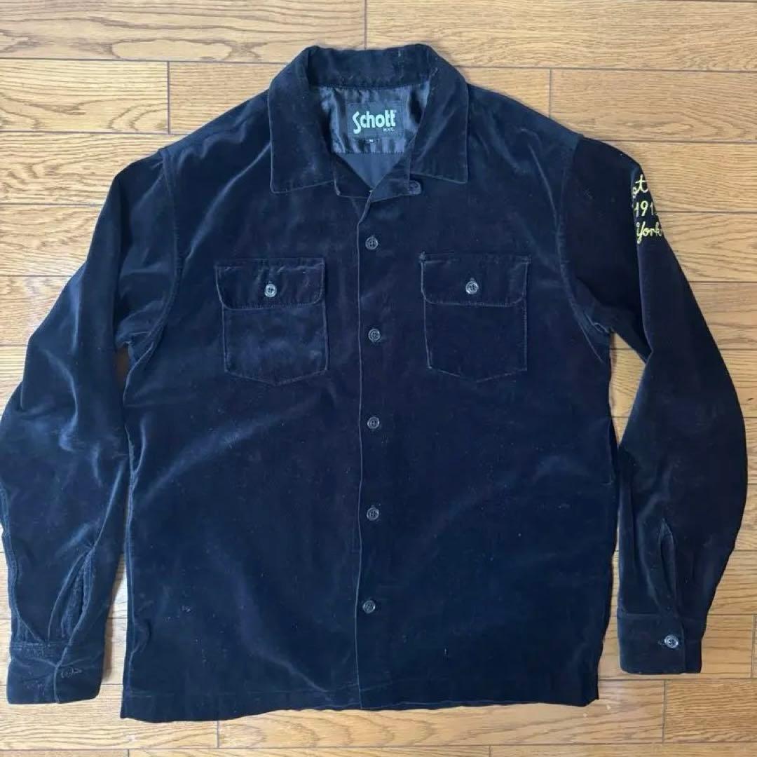 レア】Schott スーベニアシャツ 別珍 Mサイズ