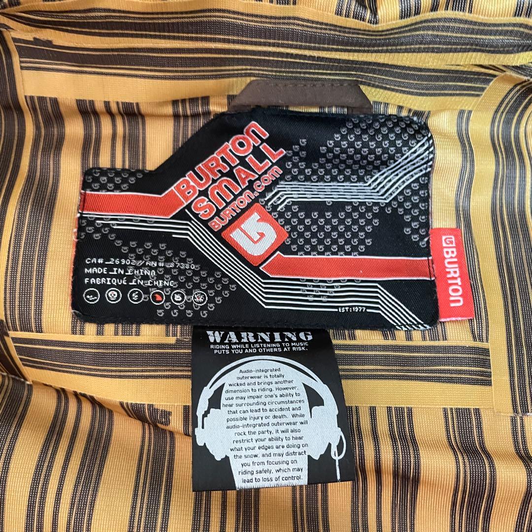 Burtonバートンスキーウェアスノーボードジャケットパーカーフード茶色
