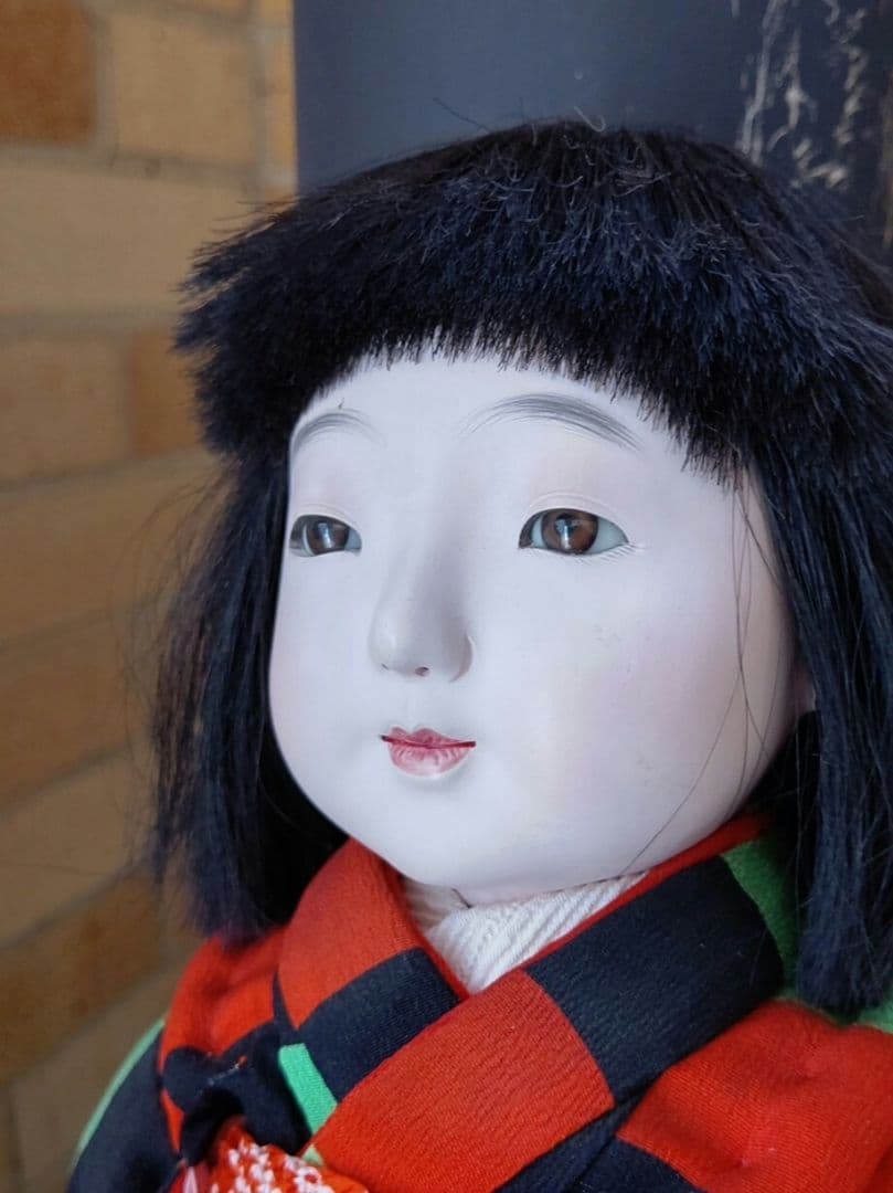 樫村瑞観 市松人形 42cm 昭和初期 アンティーク ほまれ人形 自由人形