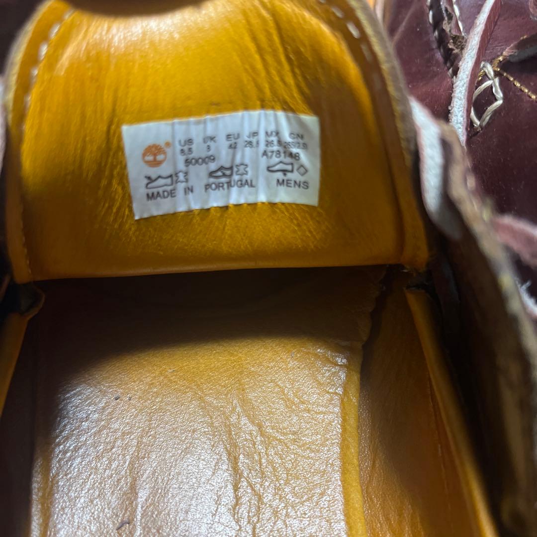 ティンバーランド 3-Eye レザー モカシン バーガンディ 26.5cm 箱有