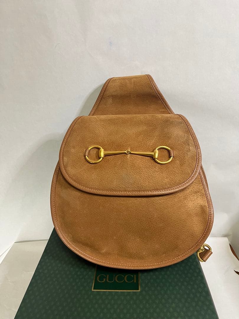 GUCCI オールドグッチ ワンショルダー バッグ スエード ホースビット