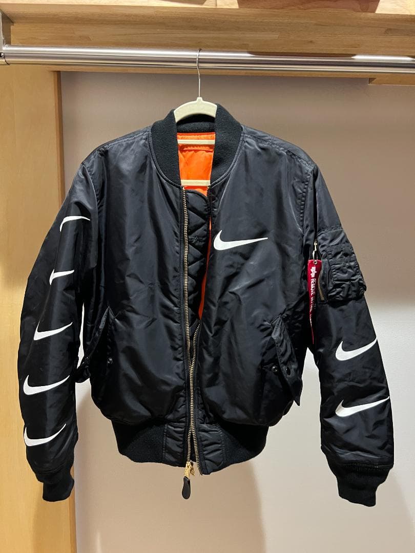 NIKE×ALPHA コラボ MA-1 ジャケット M 黒 - メルカリ