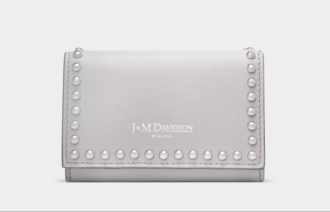 【未使用品】J&M DAVIDSON/スタッズ三つ折り財布/グレー J&M Davidson（J＆Mデヴィッドソン） J&M DAVIDSON / ジェイアンドエム