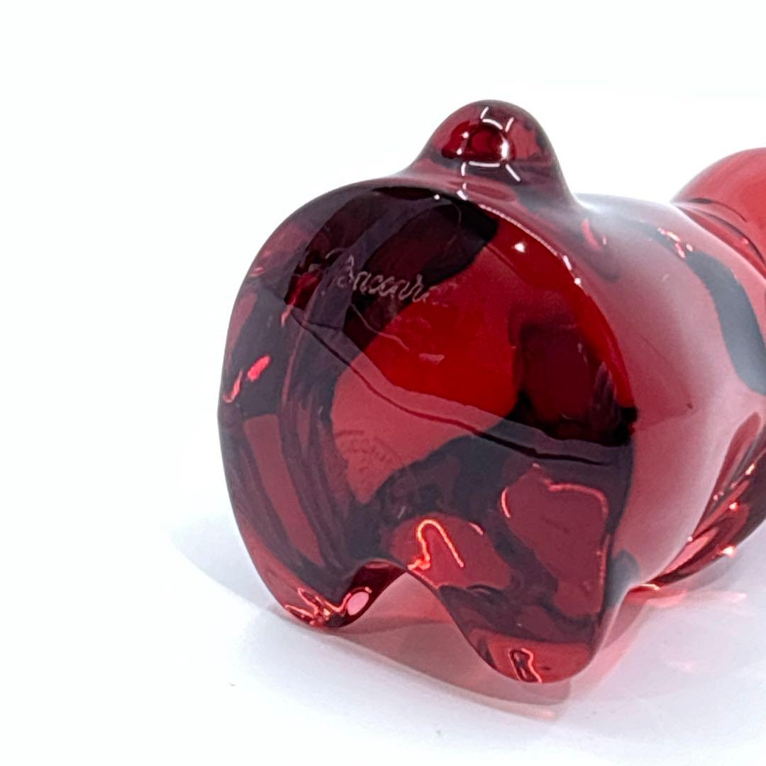 美品 Baccarat バカラ クリスタル フィギュリン うさぎ レッド 兎 卯
