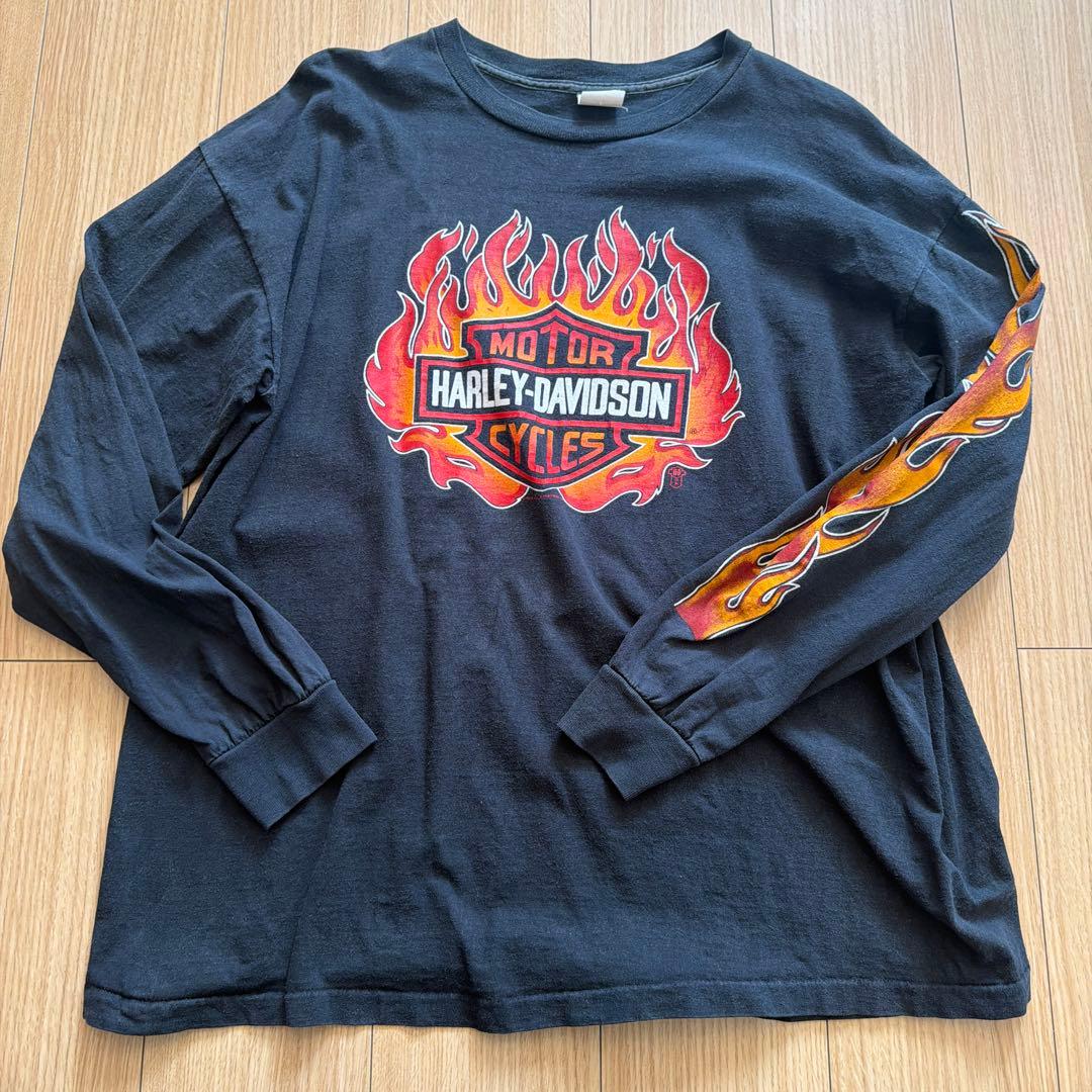 HARLEY-DAVIDSON ロングスリーブTシャツ 袖フレイム - メルカリ
