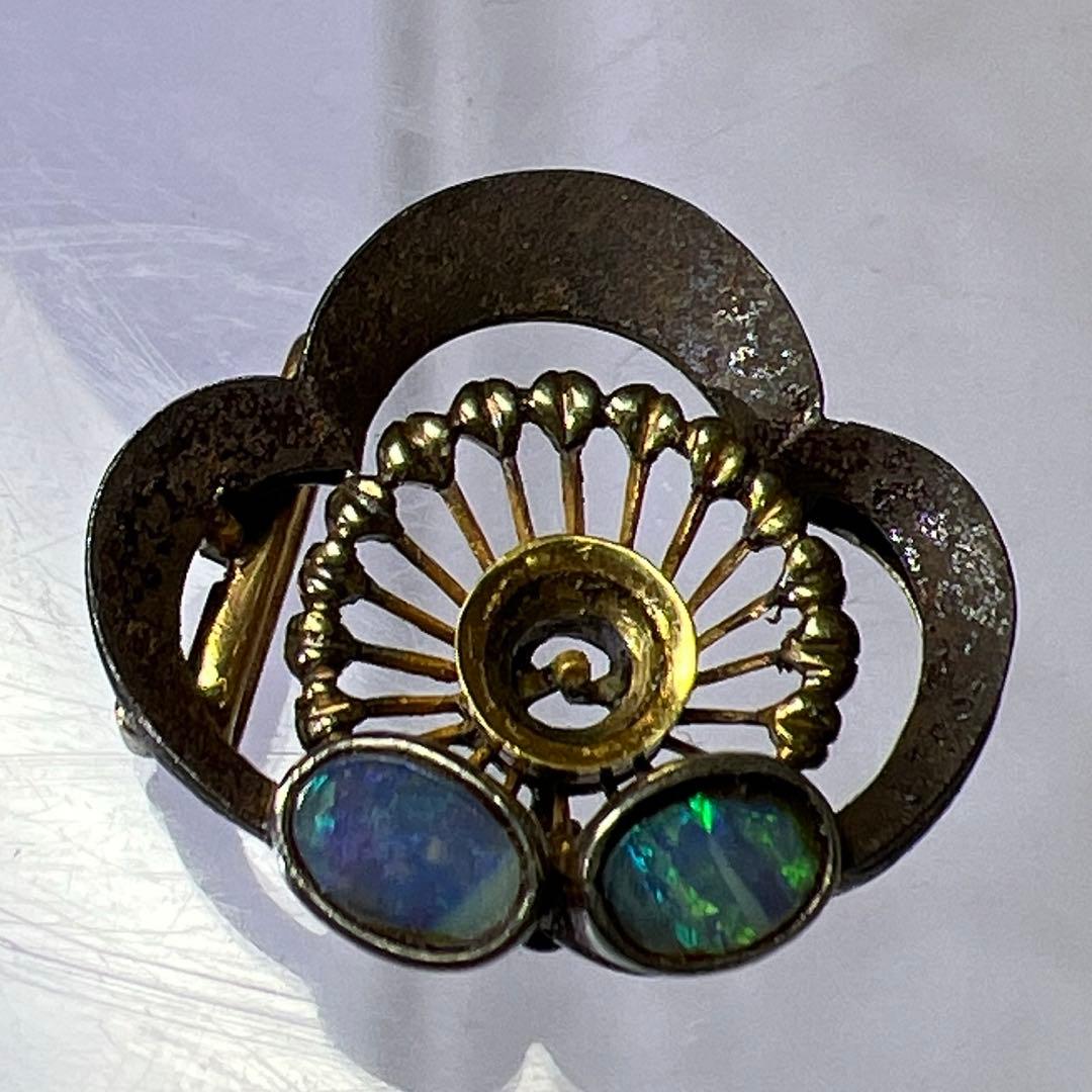 極上金工　ブラックオパール細工　アクセサリー　3.1g 東里8-0128☆2F