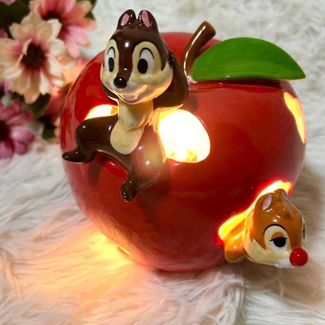 激レア 美品】ディズニー デール チップ 2005 陶器 ランプ ライト 照明