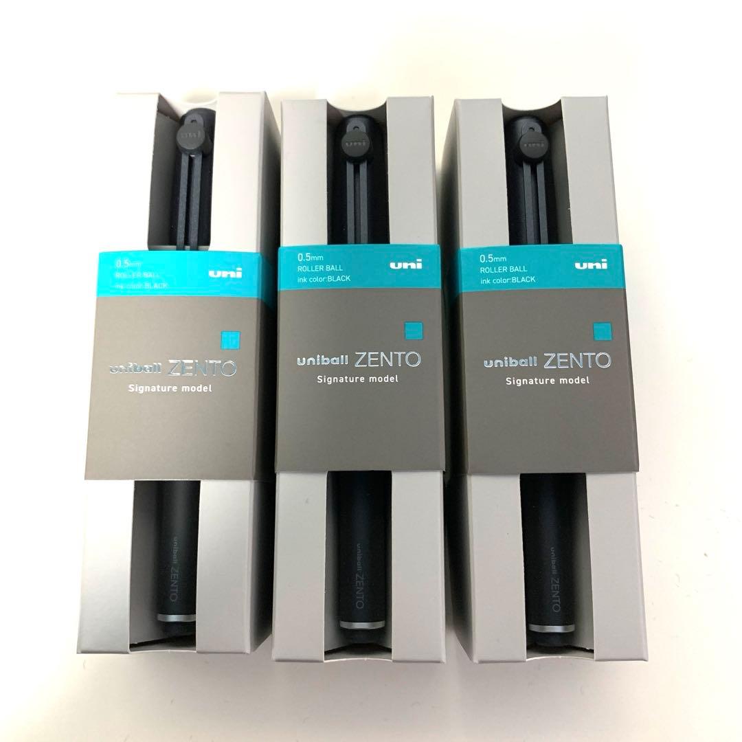 ユニボールゼント uniball ZENTO シグニチャーモデル ブラック3個 Amazon.co.jp: Uni-Ball Zento Signature Model 0.5mm [Metallic Black