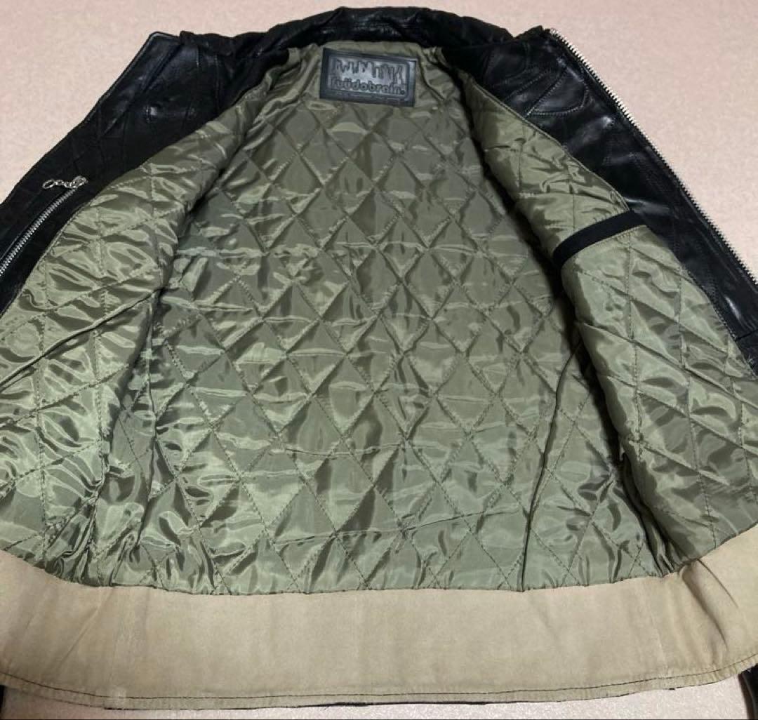 希少 美品 fuudobrain ツギハギ 本革 シングルライダースジャケット