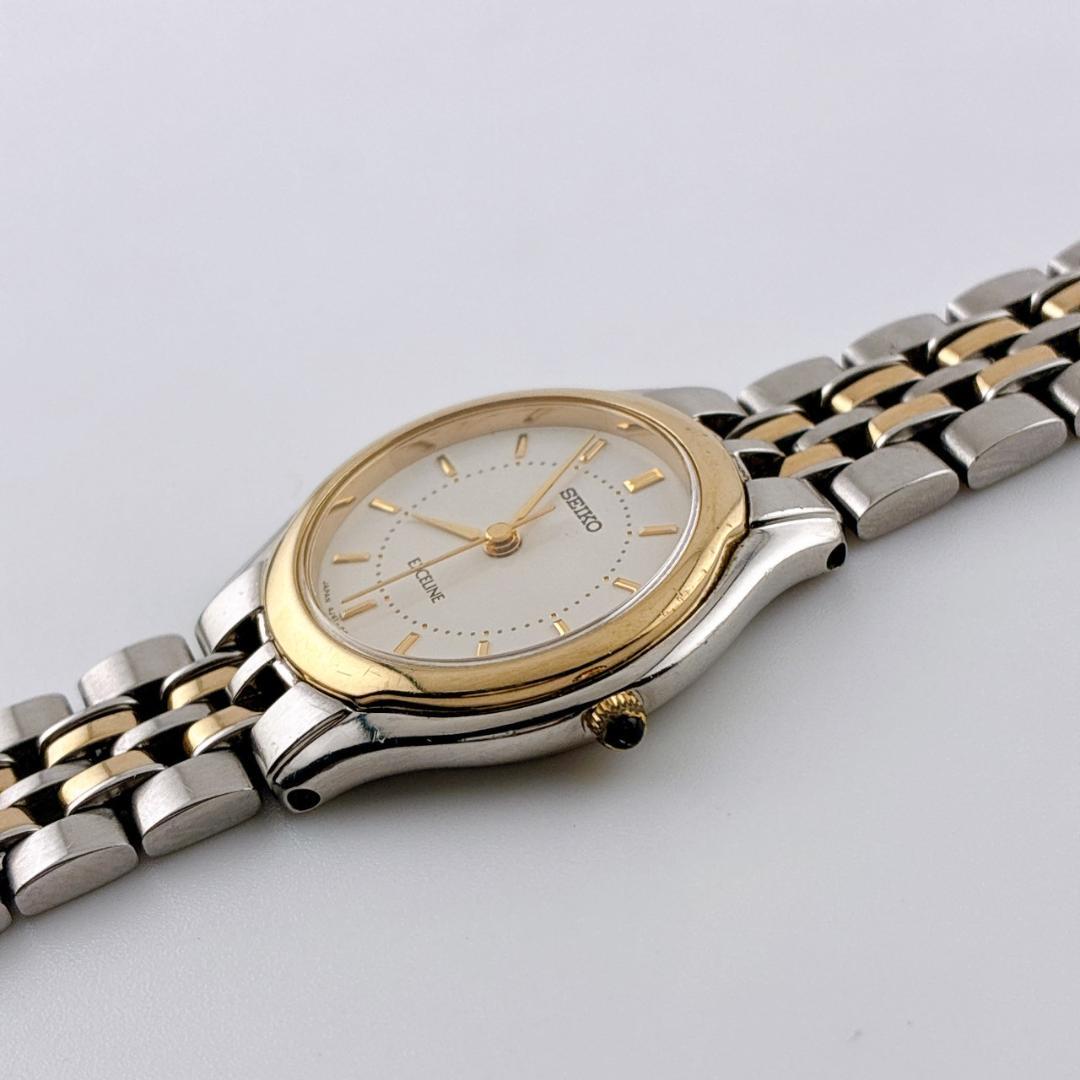 【電池交換済】SEIKO　EXCELINE　レディース腕時計　コンビ　ゴールド