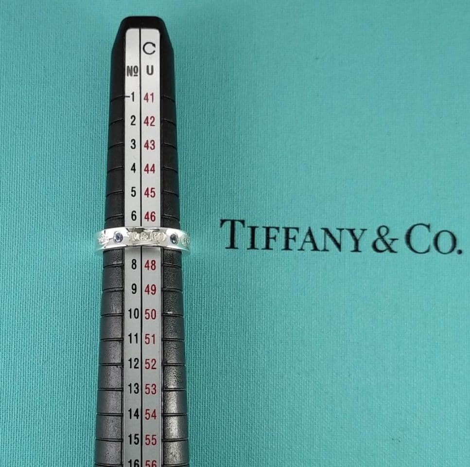 ○SALE○【ティファニー】1837 ナロー サファイア 2P リング 7号